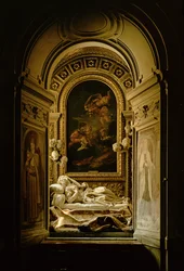 Ansicht der Altieri-Kapelle mit dem Tod der seligen Ludovica Albertoni, 1675